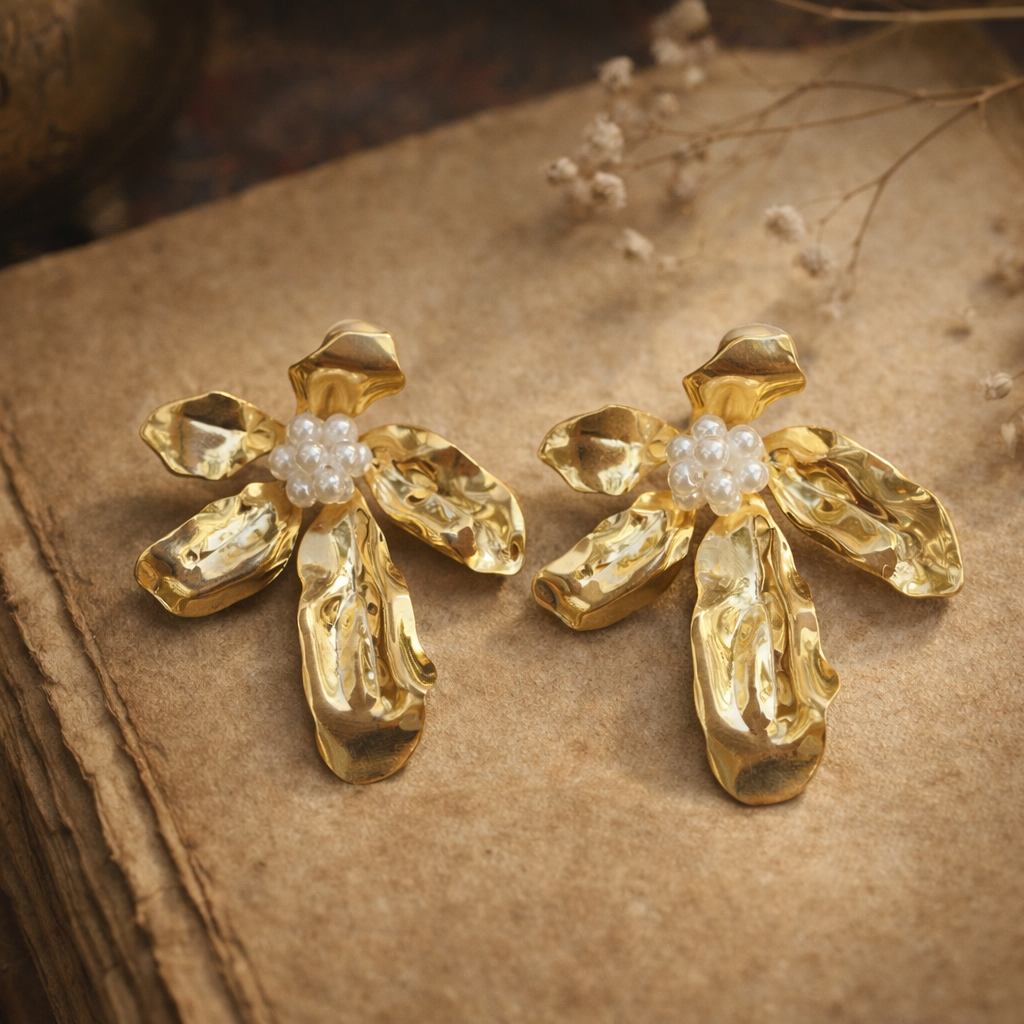Dariyana Camellia Earrings