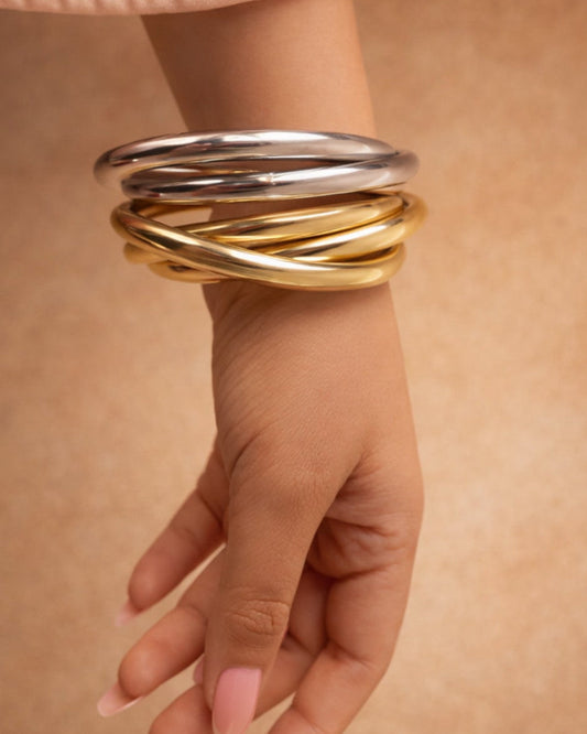 Myra Bangle Stack (Set of 3 Entwined Bangles)