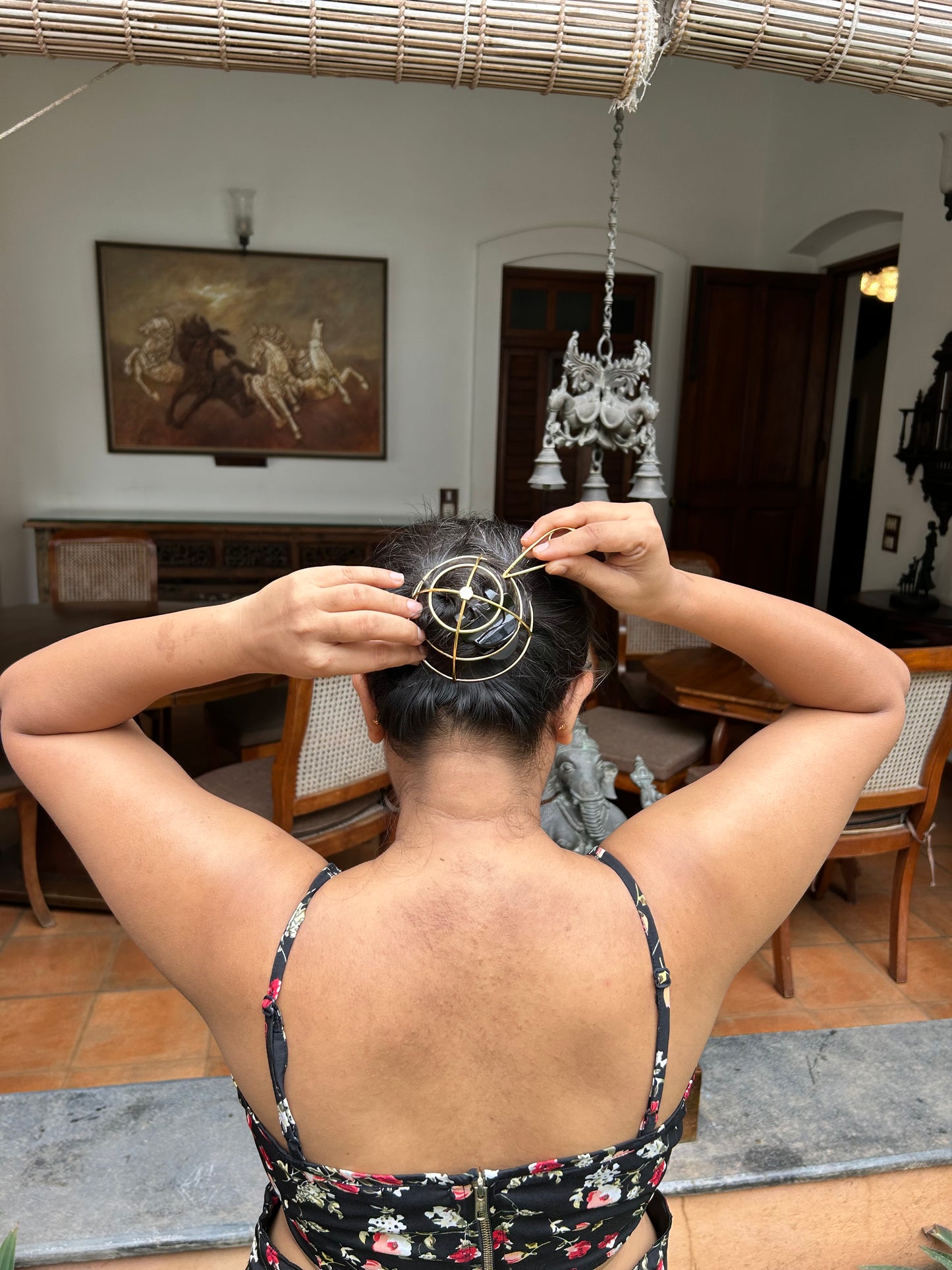 Zenia Brass Bun Cage