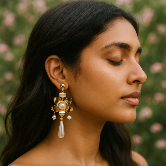 Dariyana Camellia Earrings