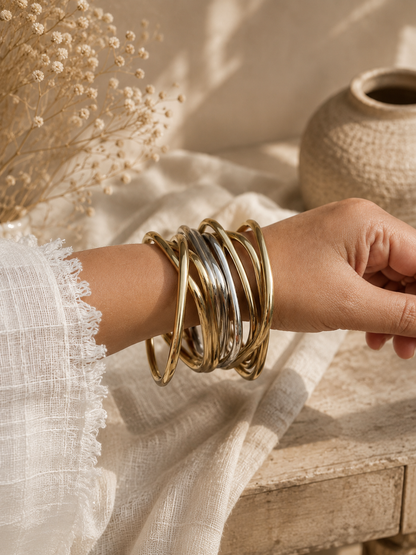Myra Bangle Stack (Set of 3 Entwined Bangles)